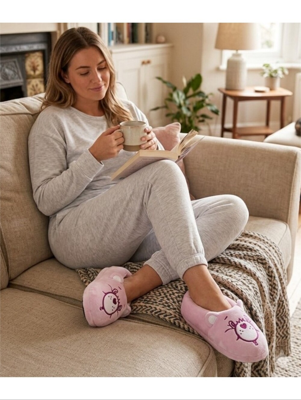 Care Bears × Skinny Dip Plush Slippers Lilac Size S